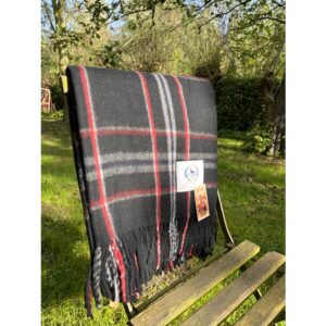 Wool Tartan Plaid / Travel Blanket 100% (Recycled) Irish Wool